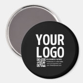 Uw logo met bewerkbare QR-code en tekst Magneet (Voorkant / Achterkant)