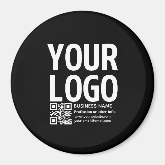 Uw logo met bewerkbare QR-code en tekst Magneet (Voorkant)