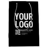 Uw logo met bewerkbare QR-code en tekst Medium Cadeauzakje (Voorkant)