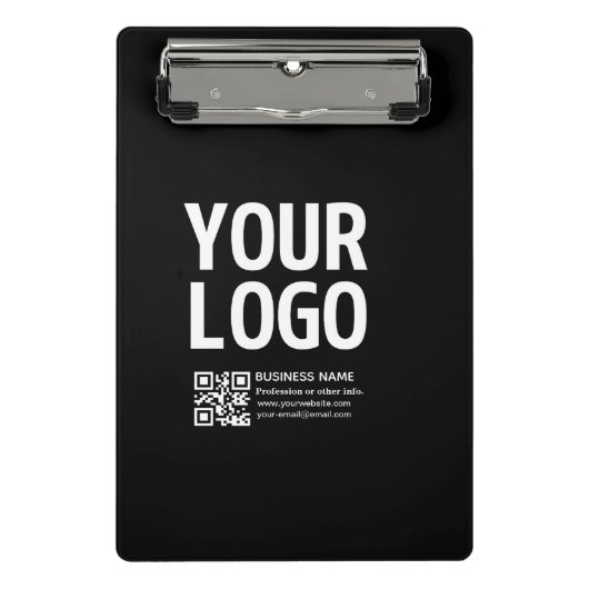 Uw logo met bewerkbare QR-code en tekst Mini Klembord (Voorkant)