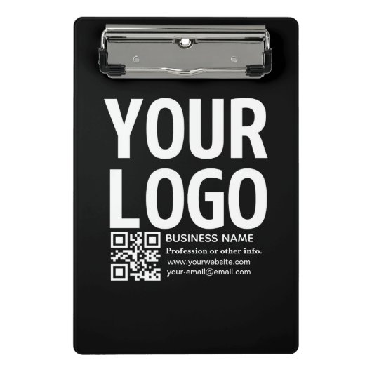 Uw logo met bewerkbare QR-code en tekst Mini Klembord (Voorkant)