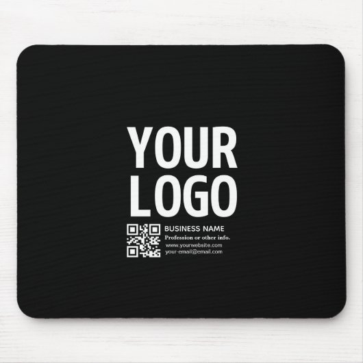 Uw logo met bewerkbare QR-code en tekst Muismat (Voorkant)