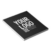 Uw logo met bewerkbare QR-code en tekst Notitieblok (Schuin)