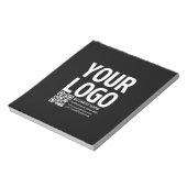 Uw logo met bewerkbare QR-code en tekst Notitieblok (Linkerzijde)
