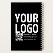 Uw logo met bewerkbare QR-code en tekst Notitieboek (Achterkant)