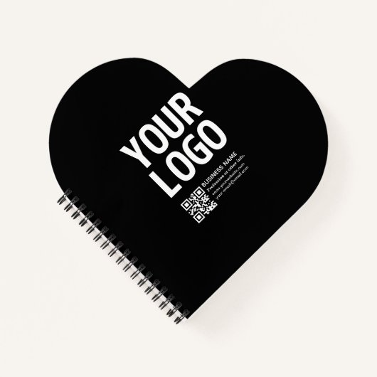 Uw logo met bewerkbare QR-code en tekst Notitieboek (Voorkant)