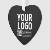 Uw logo met bewerkbare QR-code en tekst Ornament (voorkant)