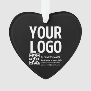 Uw logo met bewerkbare QR-code en tekst Ornament