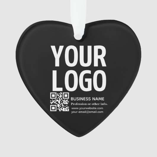 Uw logo met bewerkbare QR-code en tekst Ornament (voorkant)