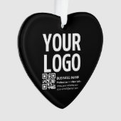 Uw logo met bewerkbare QR-code en tekst Ornament (voorkant)
