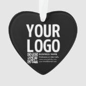 Uw logo met bewerkbare QR-code en tekst Ornament (achterkant)