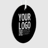 Uw logo met bewerkbare QR-code en tekst  Ornament (voorkant)