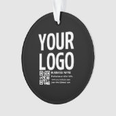 Uw logo met bewerkbare QR-code en tekst  Ornament (voorkant)