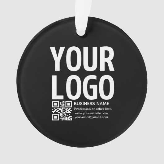 Uw logo met bewerkbare QR-code en tekst  Ornament (voorkant)