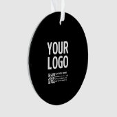 Uw logo met bewerkbare QR-code en tekst  Ornament (voorkant)