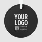 Uw logo met bewerkbare QR-code en tekst  Ornament (achterkant)