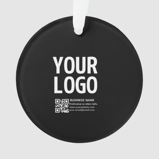 Uw logo met bewerkbare QR-code en tekst  Ornament (voorkant)