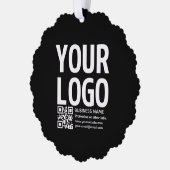 Uw logo met bewerkbare QR-code en tekst Ornament Kaart (Links)