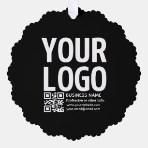 Uw logo met bewerkbare QR-code en tekst Ornament Kaart