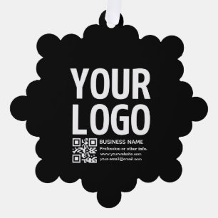 Uw logo met bewerkbare QR-code en tekst Ornament Kaart