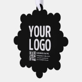 Uw logo met bewerkbare QR-code en tekst Ornament Kaart (Links)