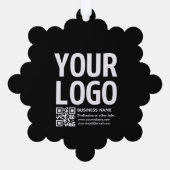 Uw logo met bewerkbare QR-code en tekst Ornament Kaart (Achterkant)