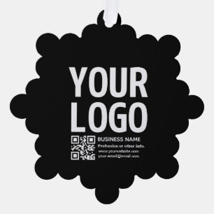 Uw logo met bewerkbare QR-code en tekst Ornament Kaart