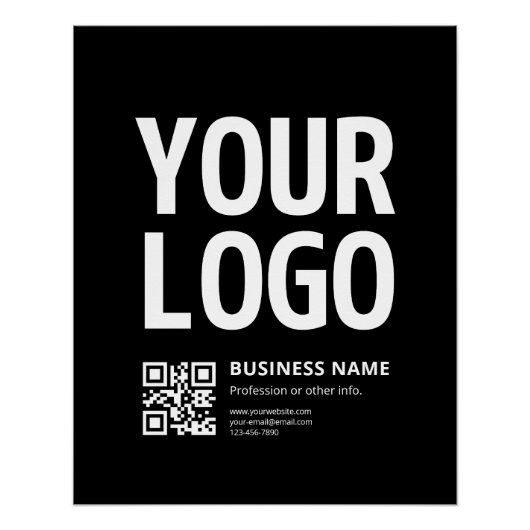 Uw logo met bewerkbare QR-code en tekst Perfect Poster (Voorkant)