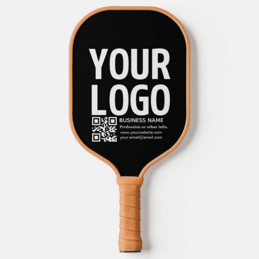 Uw logo met bewerkbare QR-code en tekst Pickleball Paddle (Voorkant)