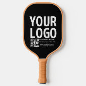 Uw logo met bewerkbare QR-code en tekst Pickleball Paddle (Achterkant)