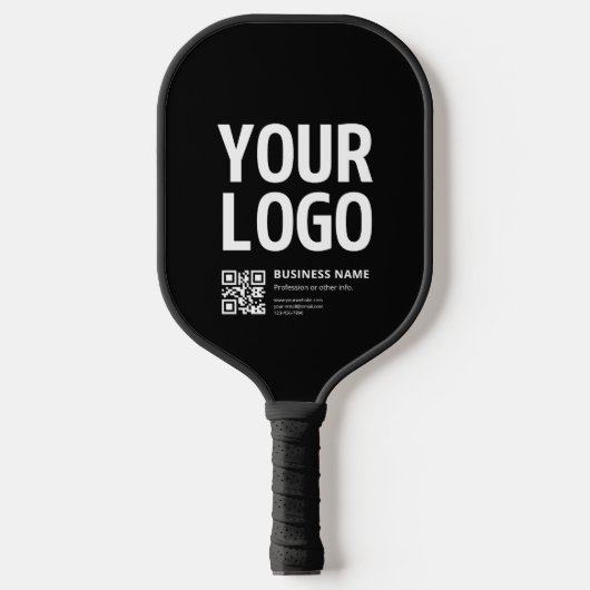 Uw logo met bewerkbare QR-code en tekst Pickleball Paddle (Voorkant)