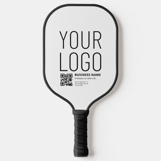 Uw logo met bewerkbare QR-code en tekst Pickleball Paddle (Voorkant)