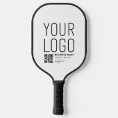 Uw logo met bewerkbare QR-code en tekst Pickleball Paddle (Achterkant)