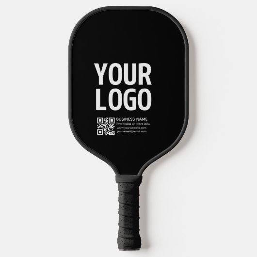 Uw logo met bewerkbare QR-code en tekst Pickleball Paddle (Voorkant)