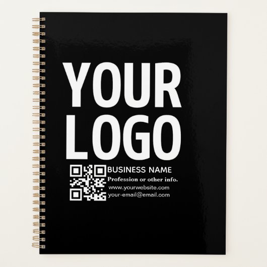 Uw logo met bewerkbare QR-code en tekst Planner (Voorkant)