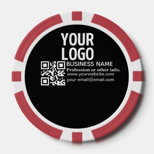 Uw logo met bewerkbare QR-code en tekst Poker Chips (Voorkant)
