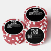 Uw logo met bewerkbare QR-code en tekst Poker Chips (Opstapeling)