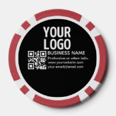 Uw logo met bewerkbare QR-code en tekst Poker Chips (Achterkant)
