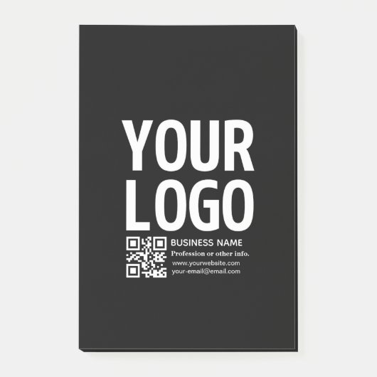 Uw logo met bewerkbare QR-code en tekst Post-it® Notes (Voorkant)