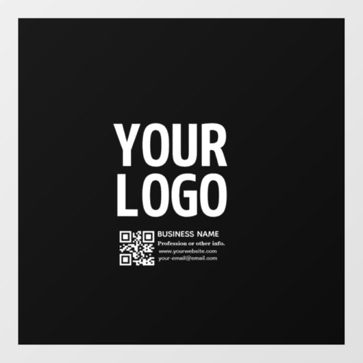 Uw logo met bewerkbare QR-code en tekst Raamsticker (Vel)