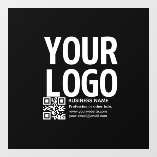 Uw logo met bewerkbare QR-code en tekst Raamsticker (Vel)