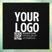 Uw logo met bewerkbare QR-code en tekst Raamsticker (Vel 3)