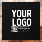 Uw logo met bewerkbare QR-code en tekst Raamsticker (Vel 2)
