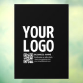 Uw logo met bewerkbare QR-code en tekst Raamsticker (Vel 3)