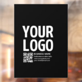 Uw logo met bewerkbare QR-code en tekst Raamsticker (Vel 2)