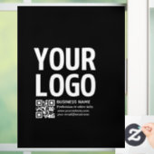 Uw logo met bewerkbare QR-code en tekst Raamsticker (Huis)
