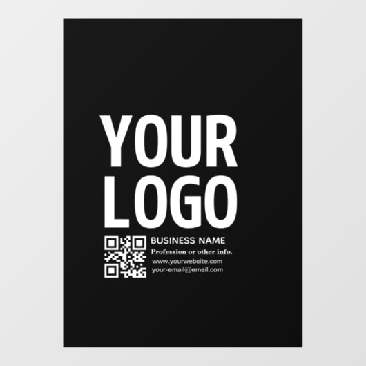 Uw logo met bewerkbare QR-code en tekst Raamsticker (Vel)