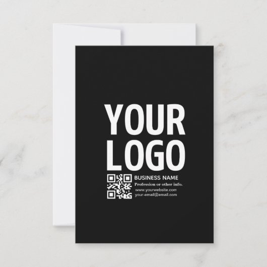 Uw logo met bewerkbare QR-code en tekst Save The Date (Voorkant)