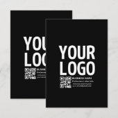 Uw logo met bewerkbare QR-code en tekst Save The Date (Voorkant / Achterkant)