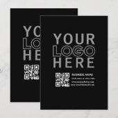 Uw logo met bewerkbare QR-code en tekst Save The Date (Voorkant / Achterkant)